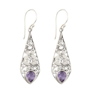 Anting Perak Wanita Bun Daun E768