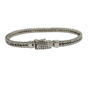 Gelang Perak Rantai Anyam Dotted Box Clasp B708